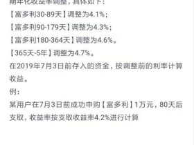 重庆富民银行富多利,7月3日起开始降息了!