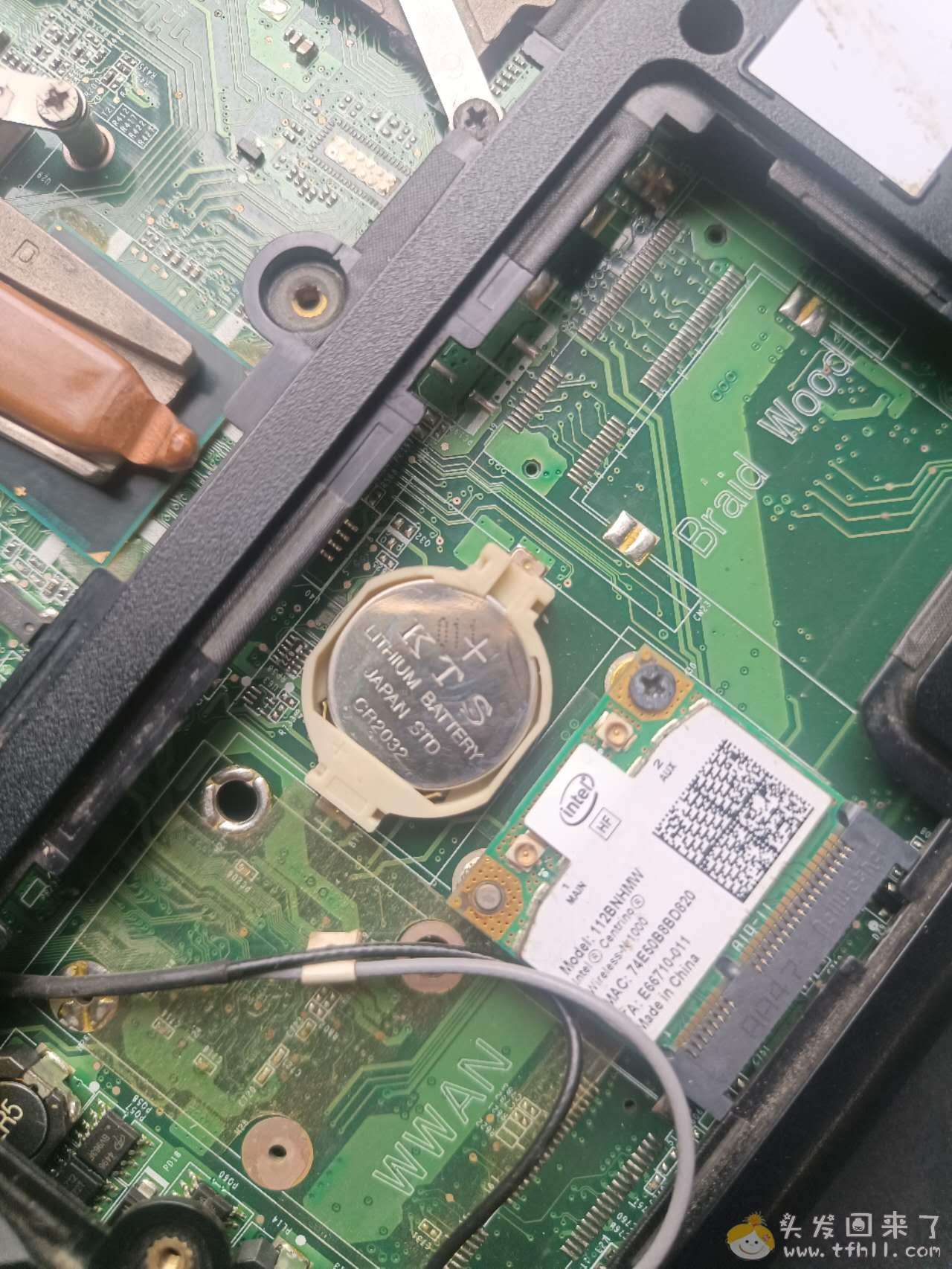 神舟优雅a550-i3d1笔记本里的cmos电池真耐用啊，竟然用了15年！！图片